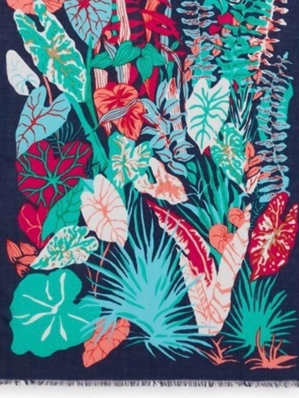 Talbots Jungle Leaves Vivid Botanical Scarf